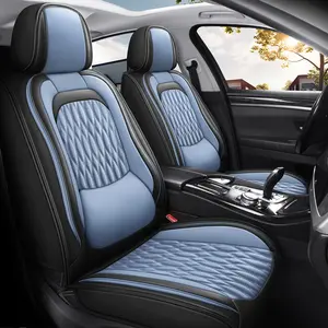 OTOEZ Nappa Leather Waterproof Universal Car Seat Covers Full Set - 5 Seat Covers with Airbag Compatibility & Storage Bags