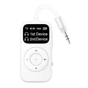 SoundSync Pro Bluetooth Transmitter & Receiver for Airplane, Easy Setup Bluetooth Audio Transceiver for 2 BT Devices, Volume Control, RCA for TV