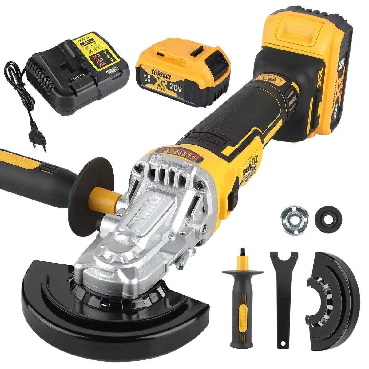 DW Style Cordless Brushless Angle Grinder Tool - DCG405FN, 125mm 9000RPM Wireless Cutting & Polishing Machine for Lithium Batteries