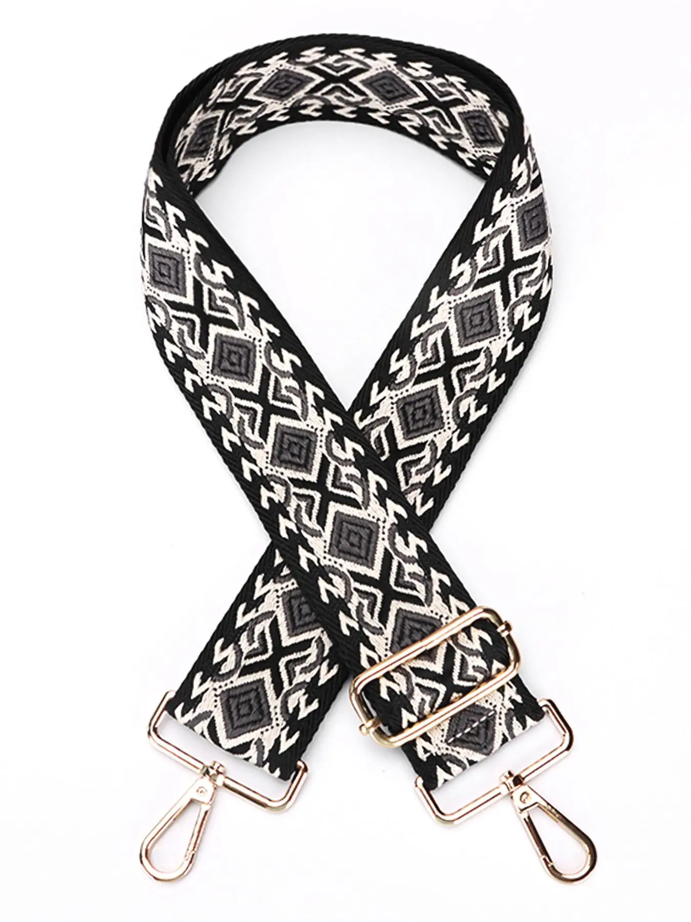 Women's Colorblock All over Print Shoulder Strap, Casual Trendy Embroidering Design Shoulder Strap, Fashionable Bag Strap for Daily Use