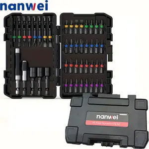 NANWEI Electric Drill/Screwdriver/Deluxe Screwdriver Bit Set, Repair Toolkit - 45pcs Common Screwdriver Bit Set, Ideal Sizes And Geometries for Common Projects And Installations, for Home, Auto Repair, Woodworking And Other Work Environments