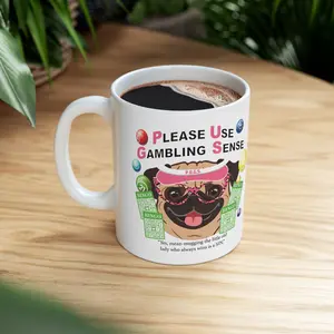 Bingo “Mugging” White Ceramic Mug Coffee Cup (11oz/15oz)