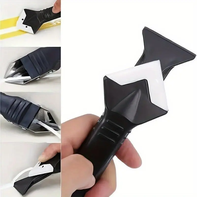 5 In 1 Metal Head Shovel Glue Remover Seam Tool Silicone Spatula Caulk Remover Tool Caulk Remover Tool Kit Grout Removal Tool Sealant Finishing Tool Glue Corner Scraper Tool Multifunctional Tool Kit