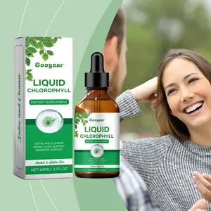 Liquid Chlorophyll Supplement Meal Drops for Body Treatments with Vitamin B1 60ml Alcohol & Gluten Free Digestive Support