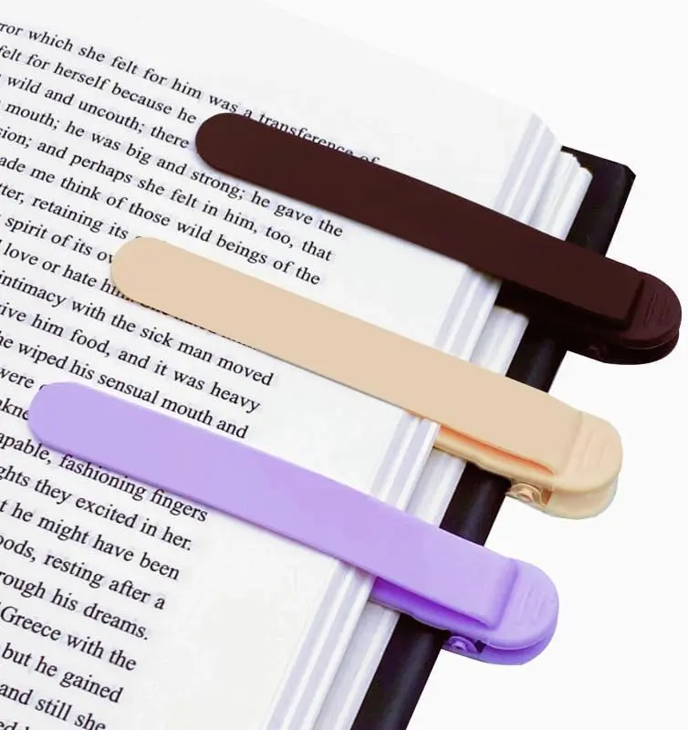 3pcs Automatic Bookmarks, Silicone Book Mark for Reading Women Men Kids, Cute Bookmarkers, Page Holder, Book Accessories