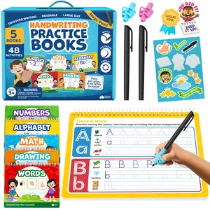 Magic Grooved Writing Practice for Kids - Grooved Handwriting Practice for Kids 5-7 8-10- Magic Copybooks for Kids Letter Tracing Books for Ages 3-5 - Preschool Learning Activities - Summer Toys