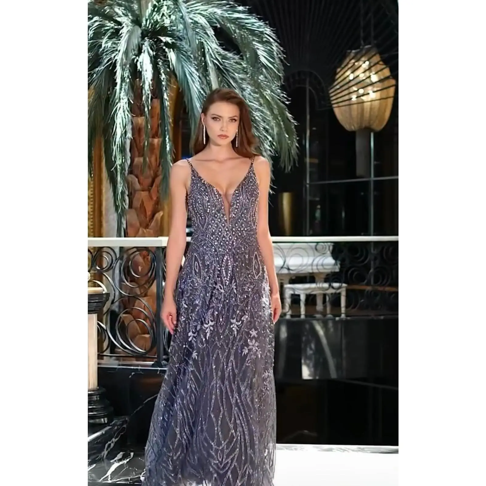 Celestial Elegance Gown with Intricate Beading - Couture