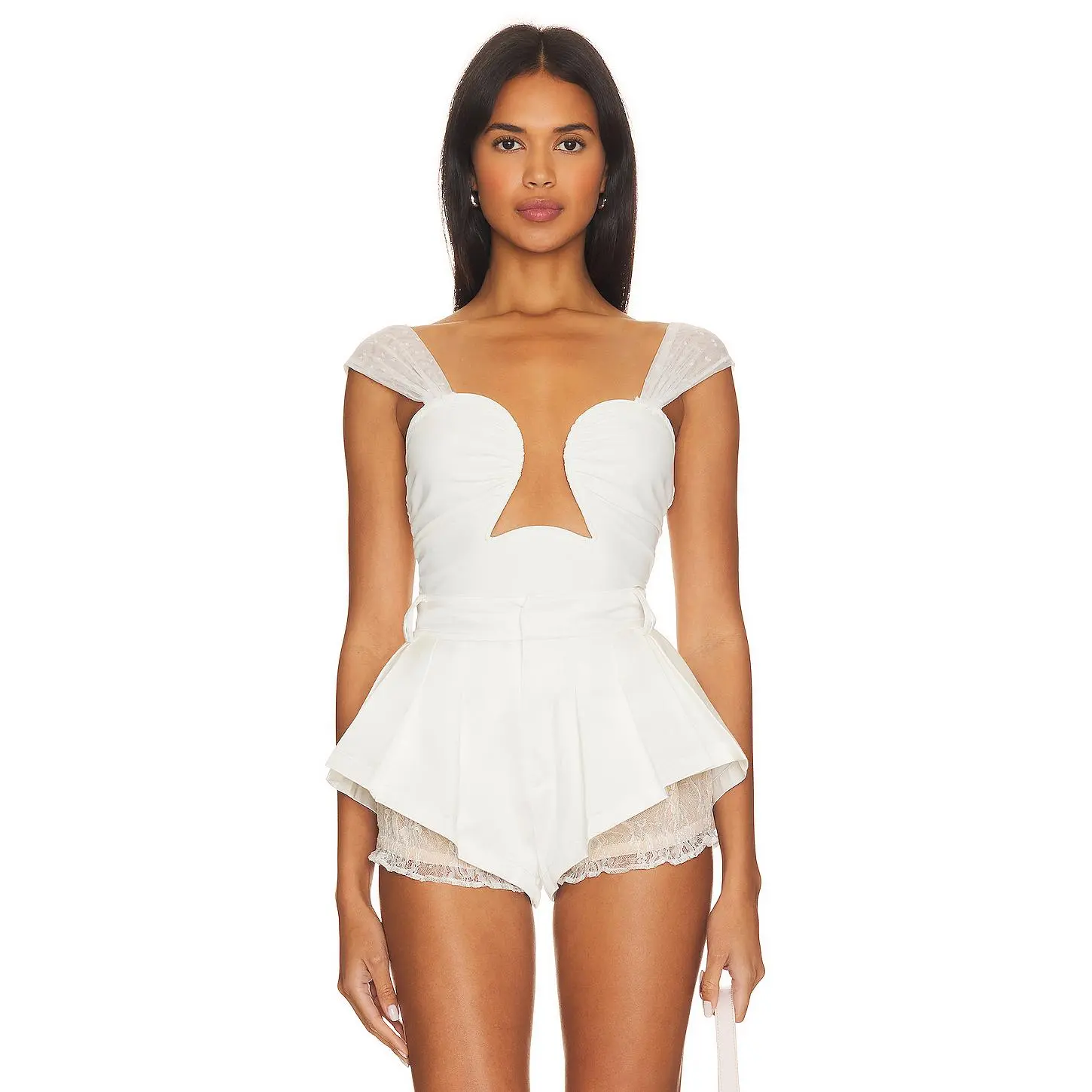 Free People x REVOLVE Double Take Corset Bodysuit in Ivory