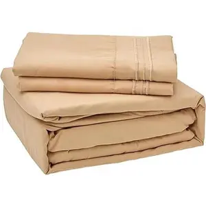 King Size Sheets - Breathable Luxury Bed Sheets with Full Elastic & Secure Corner Straps Built In - 1800 Supreme Collection Extra Soft Deep Pocket Bedding Set, Sheet Set, King, Camel