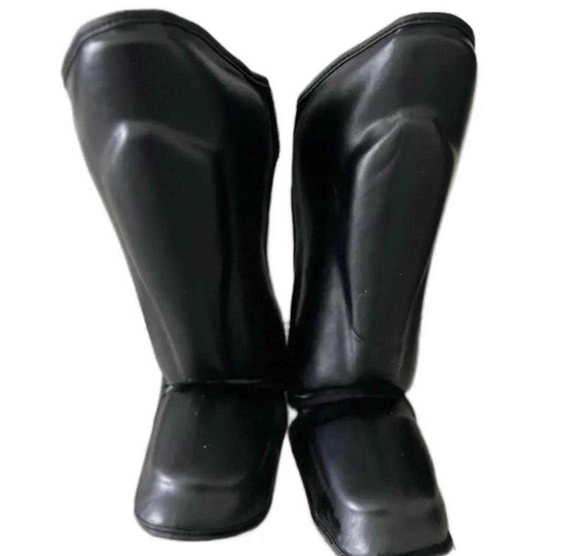 Knockout Shin Guards, High Support PU Leather Protective Gear with Instep Pad & Adjustable Velcro Strap for Unisex MMA, Muay Thai & Sparring, Martial Arts Training Equipment, Full Cover, Sports