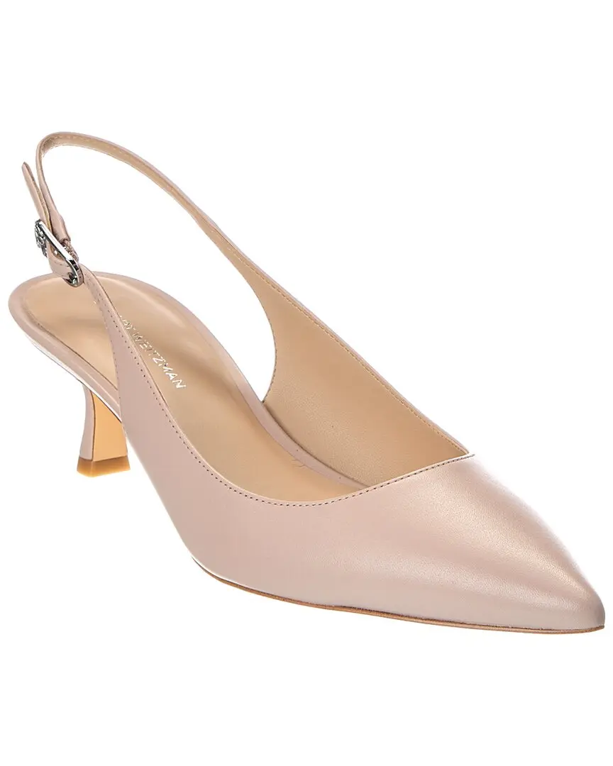 Stuart Weitzman Isla 50 Leather Slingback Pump