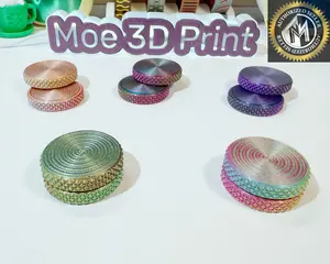 OG Flipster | Hypnotic Spiral | EDC Flip Tricks Premium Fidget -Dual Sided (Quiet Side / Loud Side) Magnetic Slider - Haptic Pop Coin
