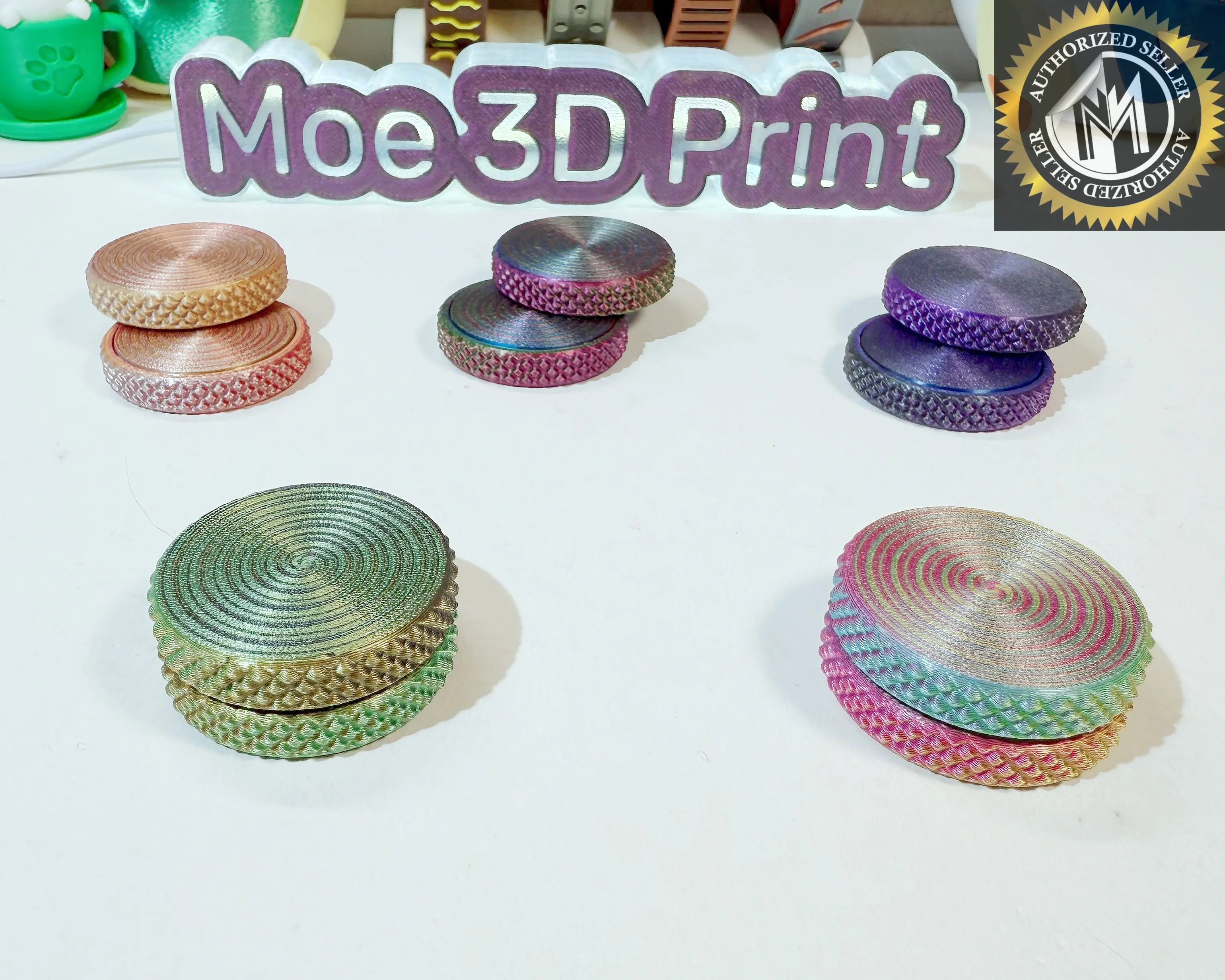 OG Flipster | Hypnotic Spiral | EDC Flip Tricks Premium Fidget -Dual Sided (Quiet Side / Loud Side) Magnetic Slider - Haptic Pop Coin