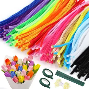 500pcs Pipe Cleaners Craft Supplies 30cm Chenille Stems in 20Colors Soft Flexible for Arts Crafts DIY Projects Decorations with Floral Wires Gardening Tape Stamen
