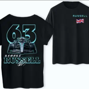George Russell Formula One Shirt, Vintage 90s F1 Graphic Tee, Two-Sided Design, George Russell Merch, F1 Shirt for Fans, Perfect Formula One Gift