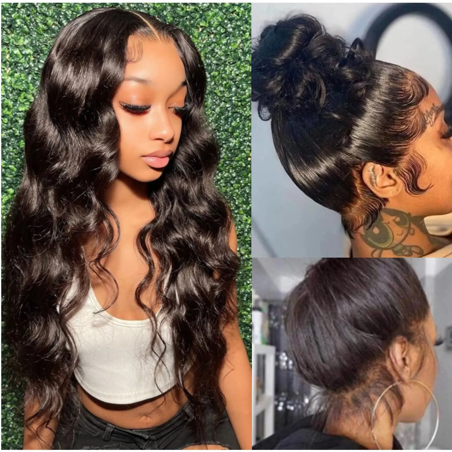 20 Inch Body Wave 360 Lace Front Human Hair Wig, HD Transparent Lace, Pre-Plucked Hairline with Baby Hair, Glueless Full Lace Wig, Black