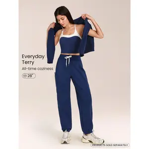 GLOWMODE Everyday Fleece On-The-Glow Soft Warm Lightweight Adjustable Contrasting Drawstring Waist Pockets Cargo Joggers Daily Casual Street Wear