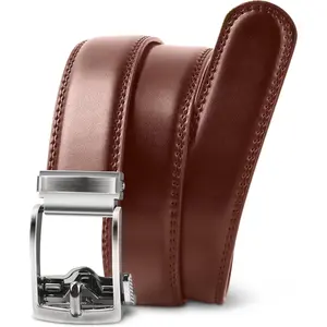 Boys' Belt Leather Easy-Release, Kids Ratchet Dress Belt 1" Width For Formal and Everyday Wear.