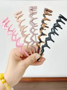 Wave Design Hair Hoop with Teeth, Fashionable Hair Accessories for Women & Girls, Minimalist Headwear Suitable for Thick Hair, Zigzag Headband