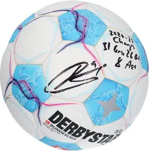 Harry Kane Bayern Munich Autographed 2024-25 Bundesliga Authentic Soccer Ball with Multiple Inscriptions - Limited Edition of 25 - Fanatics Authentic Certified
