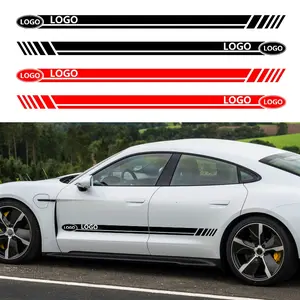 2pcs car sports side skirt sticker waterproof and wear-resistant car side skirt decorative sticker general model scratch-resistant wear-resistant sticker suitable for mini/BMW/Honda/Audi/Mercedes-Benz/Kia and other models Car Decals