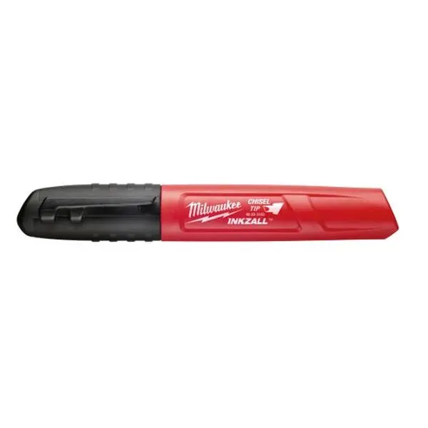 Milwaukee 48-22-3103 INKZALL Black Chisel Tip Marker, Clog Resistant, Durable for Writing on Rough Surfaces, Clog Resistant Tips, Durable Marker Tips