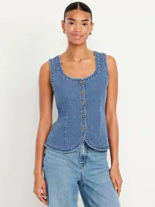 Old Navy Women's Sleeveless Longline Denim Vest