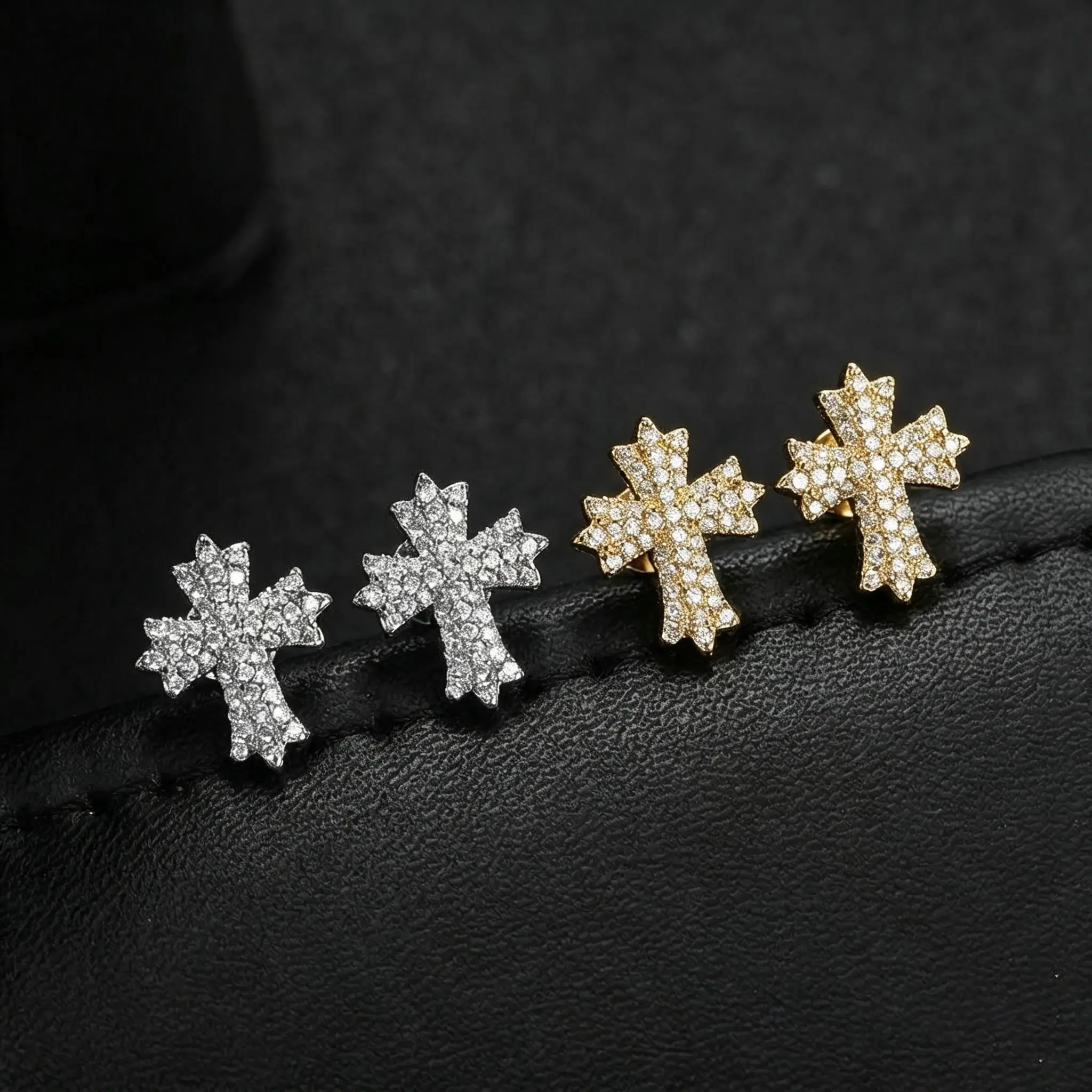 Cross Stud Earrings for Men Women 14K Gold Plated,Gothic Earrings, Grunge Earrings, Y2k Earrings, Christmas Jewelry Gift