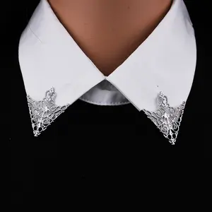 Fashion Hollowed-out Crown Collar Brooch Collar Point Badge for Men and Women Jewelry Luxury
