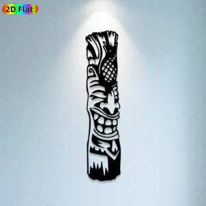 1pc Tiki Totem Metal Wall Art Tiki Totem Statue Mural, Ideal Gift for New Year, Easter, Rustic Metal Wall Decor Wall Sculptures, Perfect for Outdoor Garden Wall & Backyard Fence Tiki Culture Enthusiasts