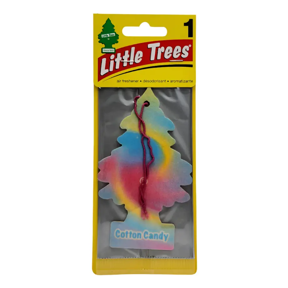 Little Trees Hanging Auto Air Fresheners - Vanilla Scented Cotton Candy with Strawberry Fruity Notes, Car Fragrance Deodorizer Accessory, 24 Packs Single Packaging, Fragrant Automotive Interior Item