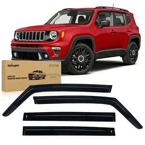 Nilight Tape-On Window Wind Visors for Jeep Renegade 2015-2024, 4pcs Side Window Deflectors, Keep Rain Out, Prevent Mirror Fogging, Reduce Wind Noise