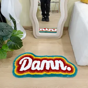 High-Density Tufted Carpet with Tpr Anti-Slip Bottom, Retro Color Edges, Soft Skin-Friendly, Easy to Clean, Home Decor for Living Room & Bedroom, Non Slip Home Decorative Rug