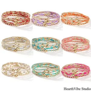 Chic Women's Stackable Friendship Bracelet Set — Handcrafted Gold-Beaded Bracelets with a Premium Aesthetic
