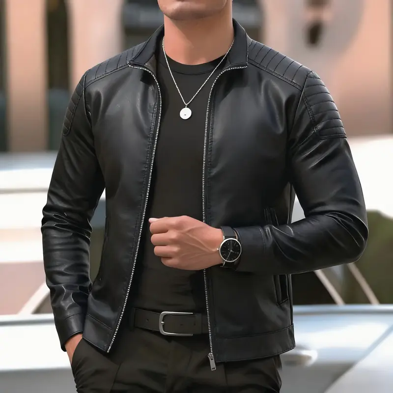leather jacket massimo dutti - TikTok Shop