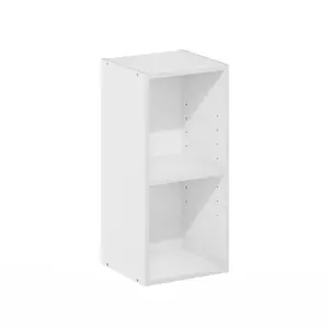 FULDA Bookcase, 2-Tier Narrow Bookshelf, Bookcase 10-In Wide Narrow Bookcase, 9.3 x 9.8 x 21.2, for Living Room Bedroom Home Office, White