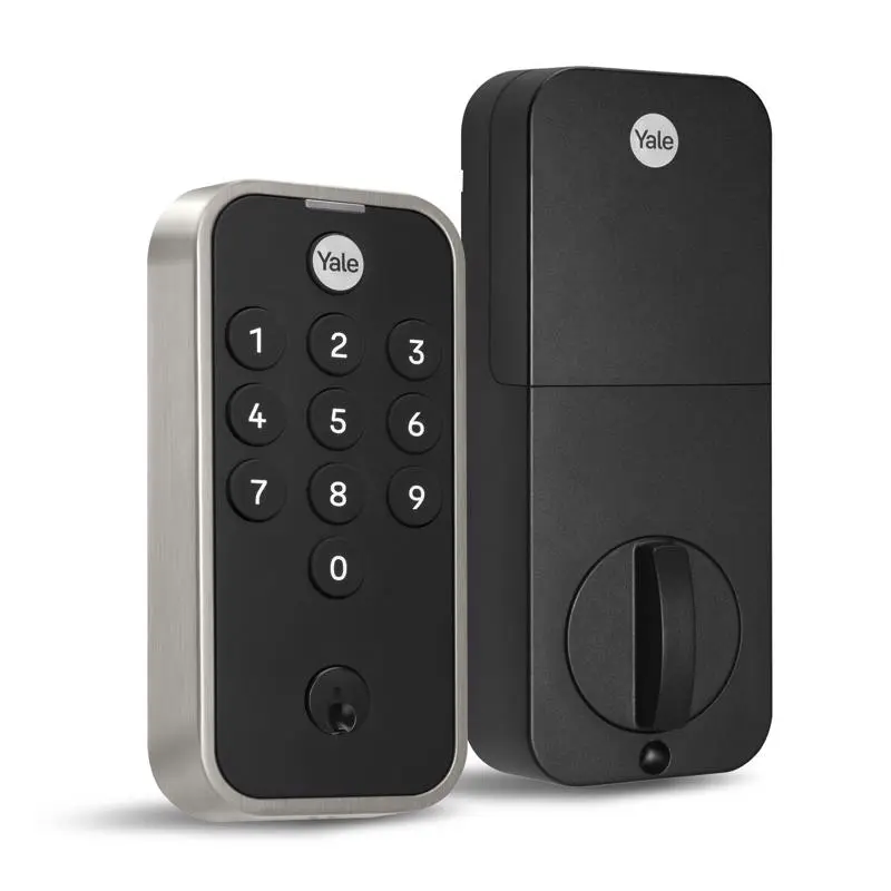 Yale 5056007 Bi-Metal Electronic Touch Pad Deadbolt, Satin Nickel - Smart Door Lock for Home Entryway & Door Security Solutions, Home Entryway Door Lock Solutions