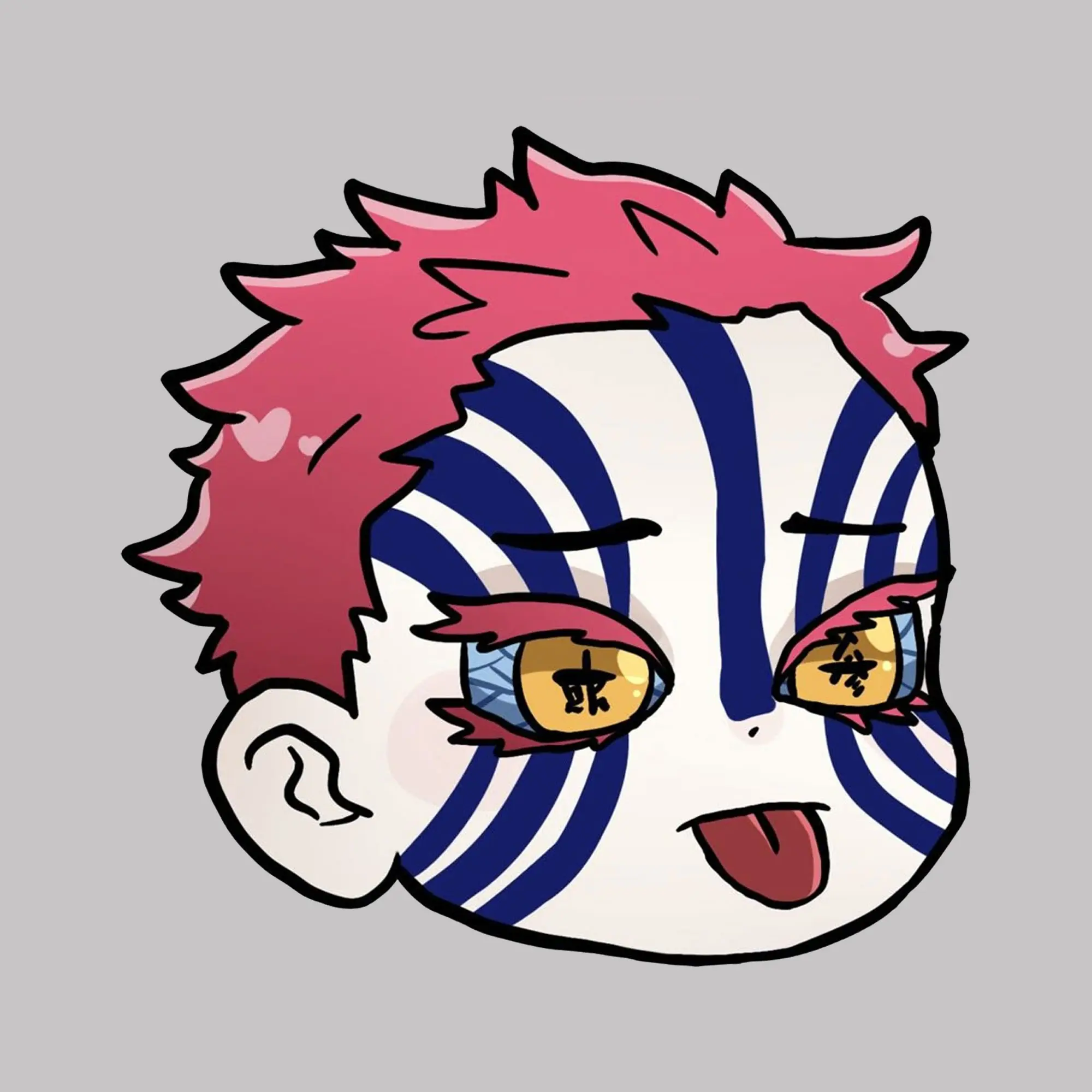 Cute Akaza Chibi Sticker, Demon Slayer Anime Decal, Adorable Kawaii ...