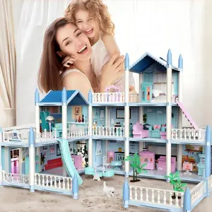 Princess Castle Playhouse, Multiple Options Including 5 Bedroom, 7 Bedroom, 11 Bedroom Styles, DIY Model Building Set, Miniature Set
