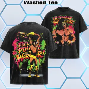WWE 2026 - The Ultimate Warrior Premium Cotton Washed T-Shirt - Hoodie, The Face-Painted Legend Vintage T-Shirt, The Power Of The Warrior, Ultimate Warrior Fans Shirt, WWE Wrestling Graphic Tee For Fans, WWE Merch, Summer Outfits, Gift For Him Her outdoor