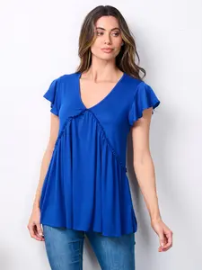 Electric Moon Ruffle Sleeve Top