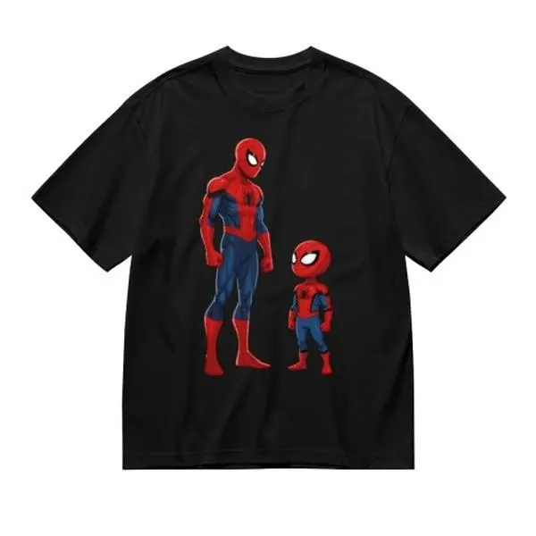 Marvel Spider-Man T Shirt Premium Cotton Crewneck Short Sleeve Classic Graphic Tee With Red Black Suit Design Streetwear Essential