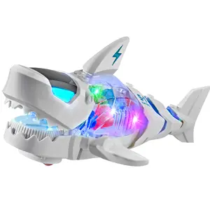 Electric Wiggling Shark Toy with Lights Sounds & Transparent Gear Design Fun Interactive Toy for Kids Ideal for Engaging Play