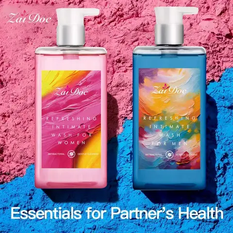 Zaidoc Plant-Based Intimate Wash for Adults - pH Balance Body Care Cleanser, Gentle Sensitive Skin Formula with Natural Ingredients, Acid Balance Care Refresh Intimate Washes & Wipes, Contains Neither Irritants for All Skin Types