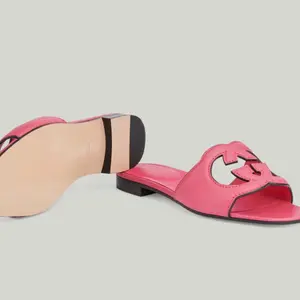 Gucci Leather Interlock Sandals Pink Size 39