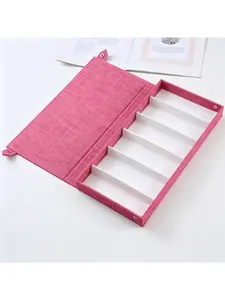 6-Compartment Fabric Eyewear Case, Dustproof Flip Cover Design, Portable Partition Storage for Sunglasses and Glasses, Ideal for Travel and Desk Use