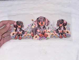UVDTF 16oz cup wrap decorative stickers dachshund dog dogs