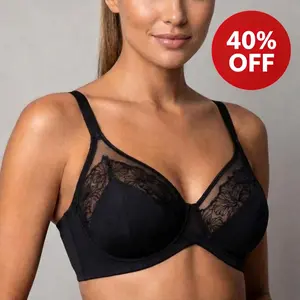 HSIA BloomStitch Floral Embroidery Underwire Bra 3/4 Cup Elegant Support Fit