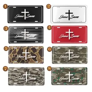 Jesus Saves Camo License Plate, 12" x 6" Aluminum Vanity Tag for US Vehicles, best gift, Old School Bottomland Camo, Duck Camo, Woodland Camo Vanity Plate