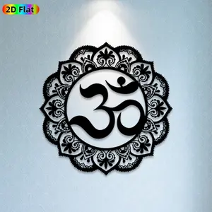 1pc Om Mandala Metal Wall Art, Sacred Om Mandala Statue Mural, Ideal Gift for New Year, Diwali, Spiritual Decor Enthusiasts, Rust-Resistant Metal Wall Decor Wall Sculptures, Perfect for Meditation Room Wall & Garden Fence, Serene Spiritual Home Decor